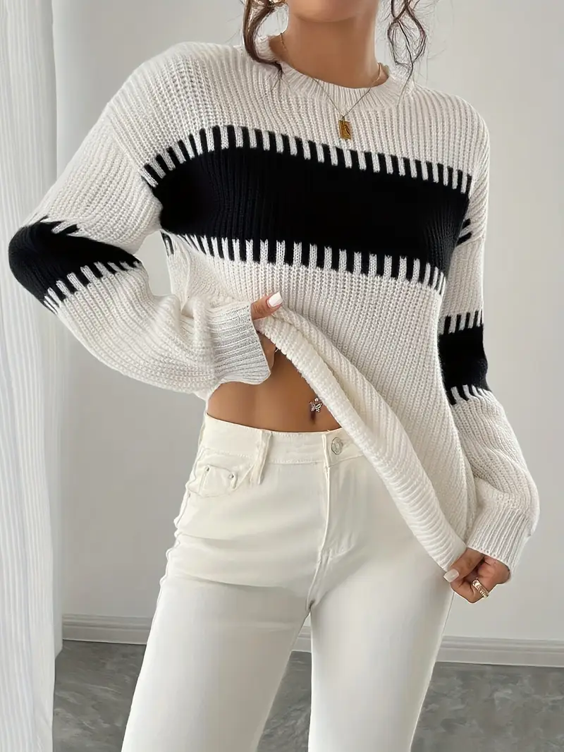 Gyneth - Maglione a Maniche Lunghe Con Collo Rotondo - Image 11