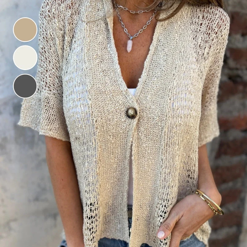 Hania - Top in Maglia con un Bottone - Image 2
