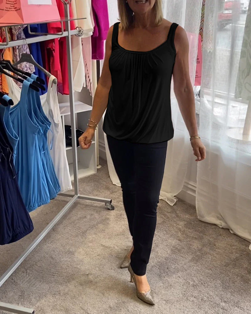 Hanner - Top Senza Maniche Con Pieghe in Tessuto Originale - Image 19