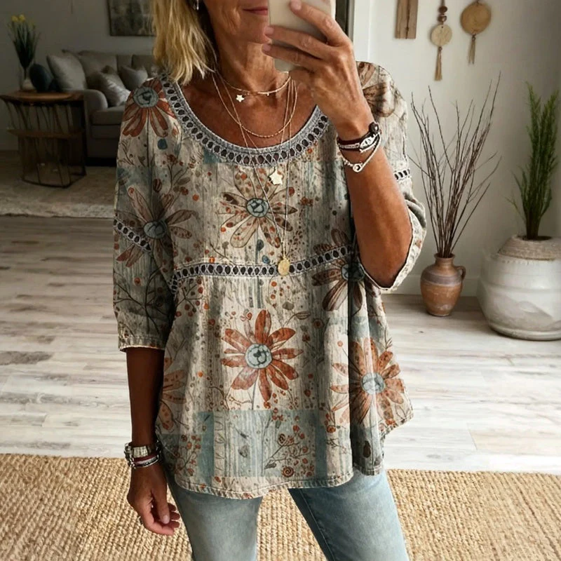 Hannia - Felpa Casual Vintage