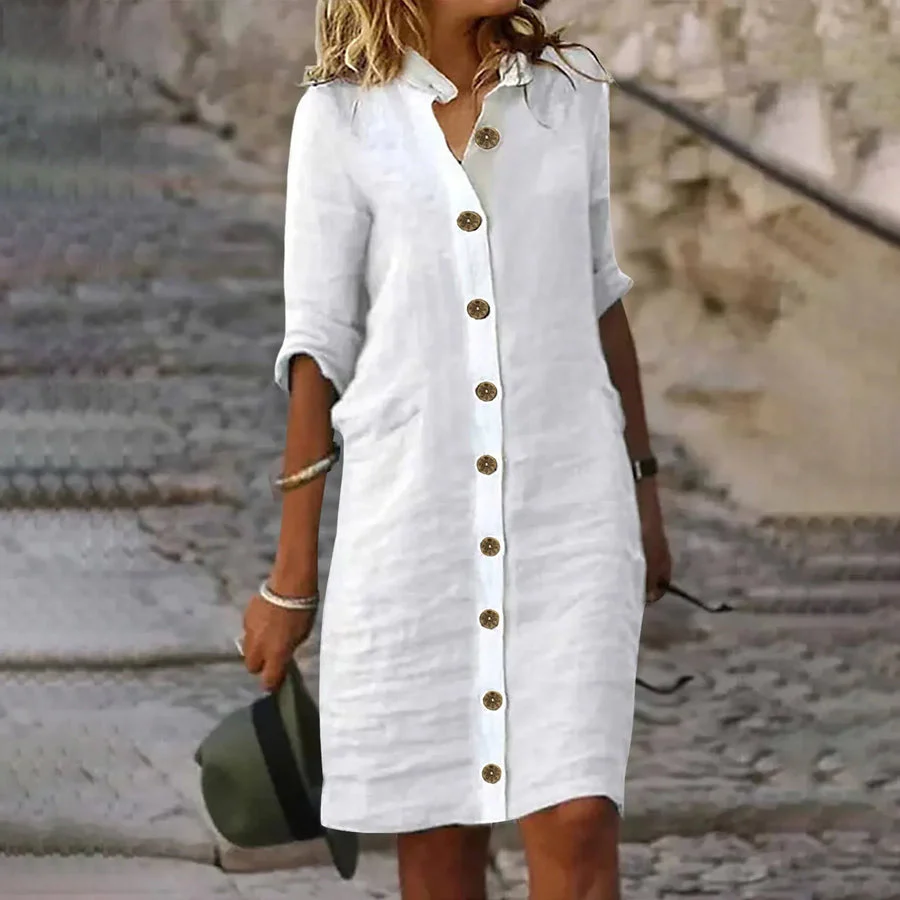 Hannika - Abito Casual a Camicia Midi - Image 2