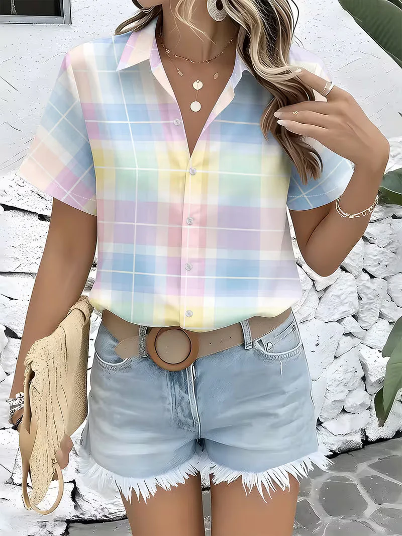 Harrell - Camicia a Maniche Corte con Motivo Scozzese - Image 2