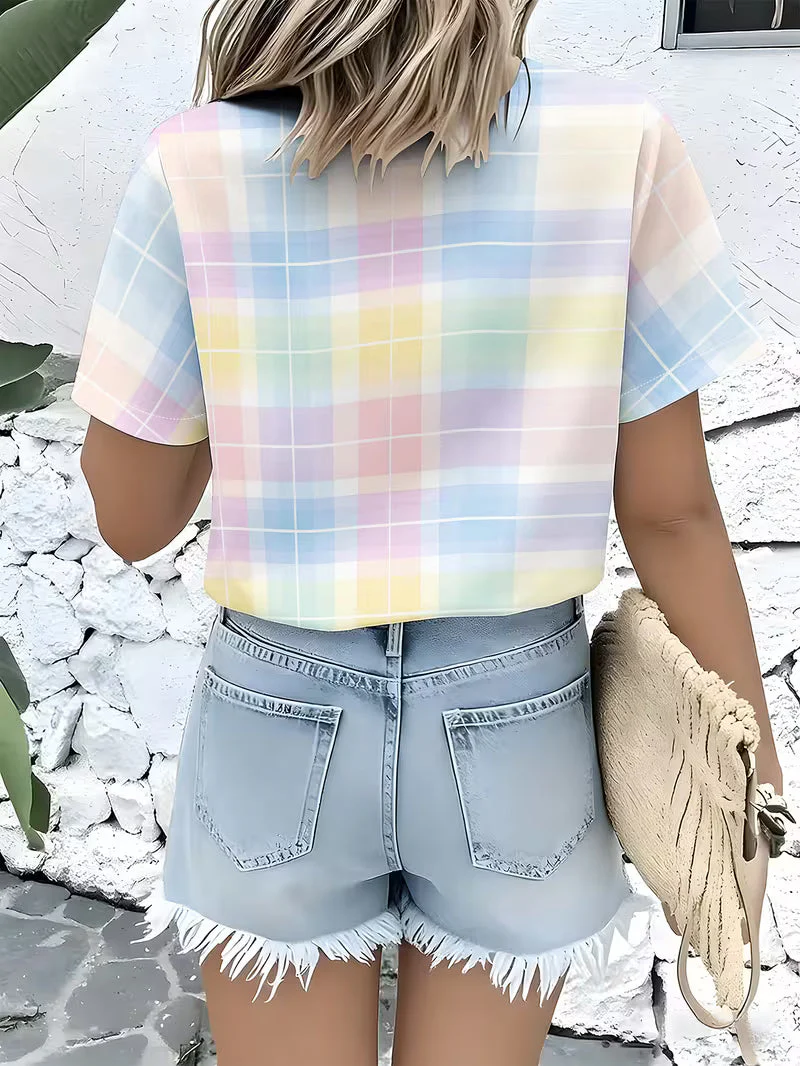 Harrell - Camicia a Maniche Corte con Motivo Scozzese - Image 4