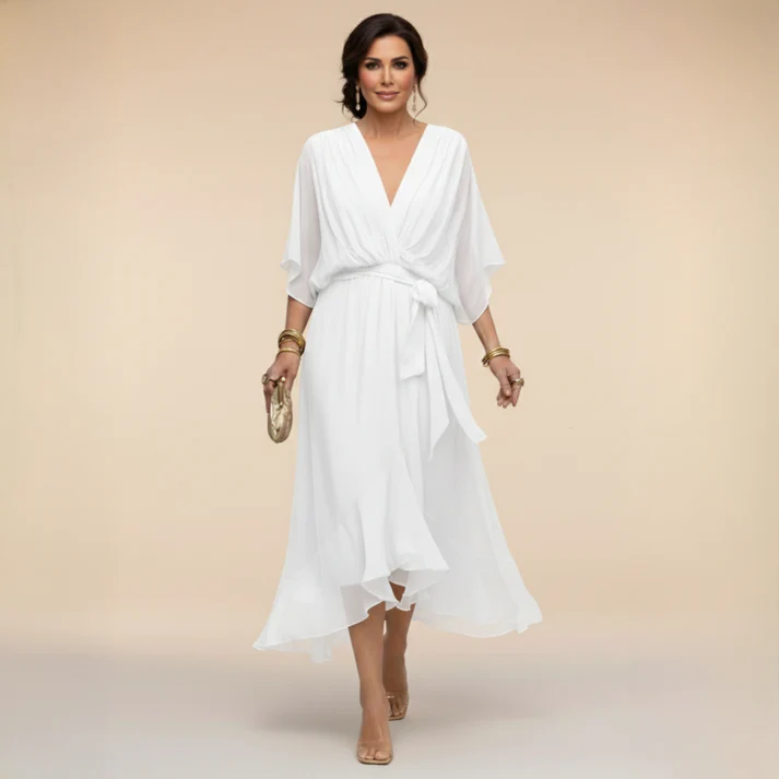 Harshani - Abito in Chiffon Con Scollo a V - Image 7