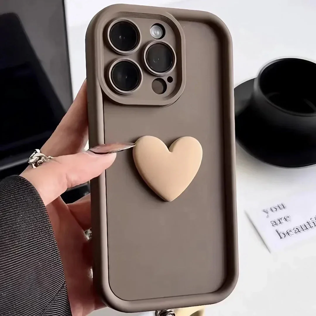 Heartora - Custodia Per iPhone Storia d'amore Con Impugnatura a Forma di Cuore