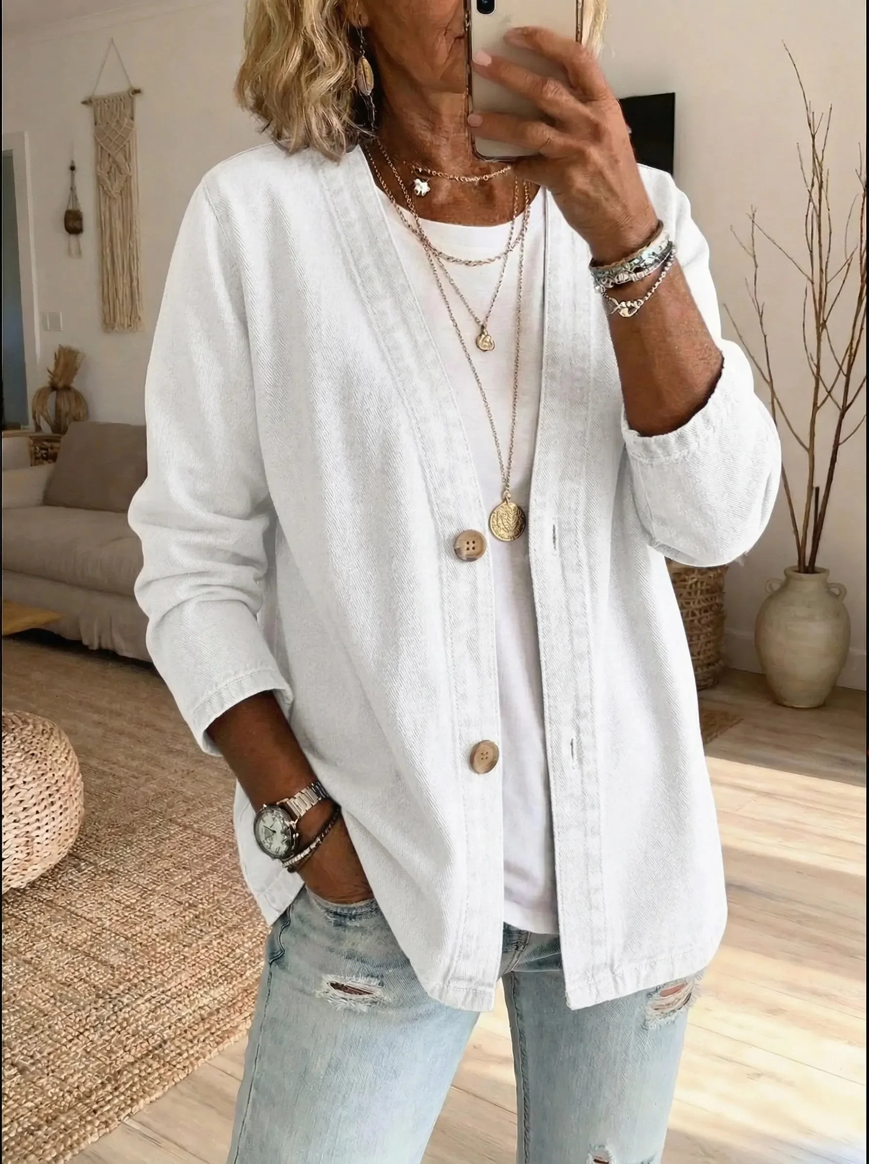 Helama - Giacca Casual in Denim Leggero - Image 3