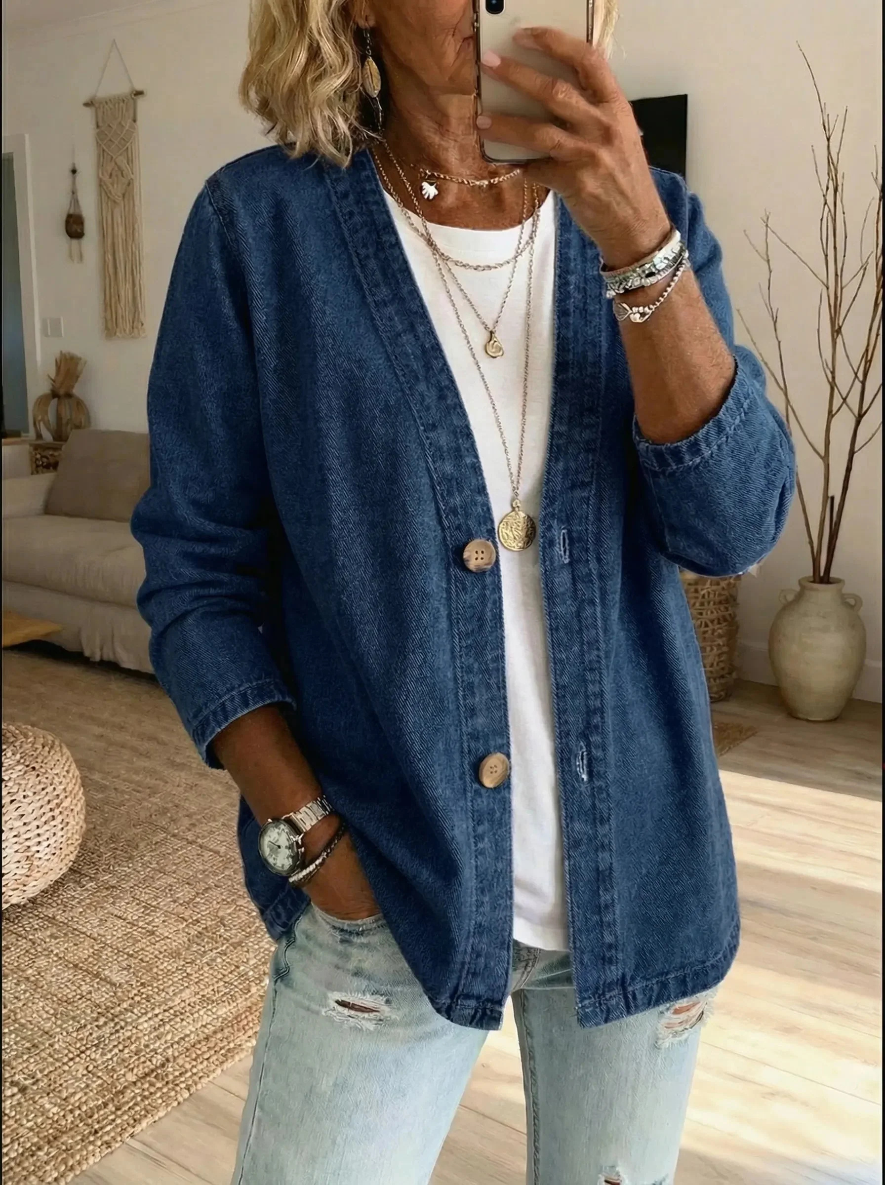 Helama - Giacca Casual in Denim Leggero - Image 5