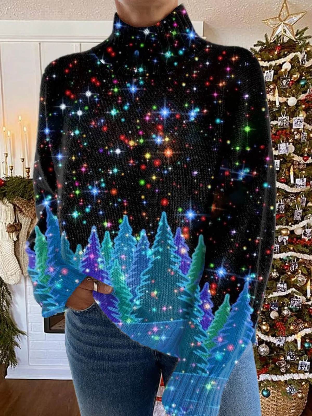 Helda - Maglione Natalizio Con Stampa A Stelle - Image 2