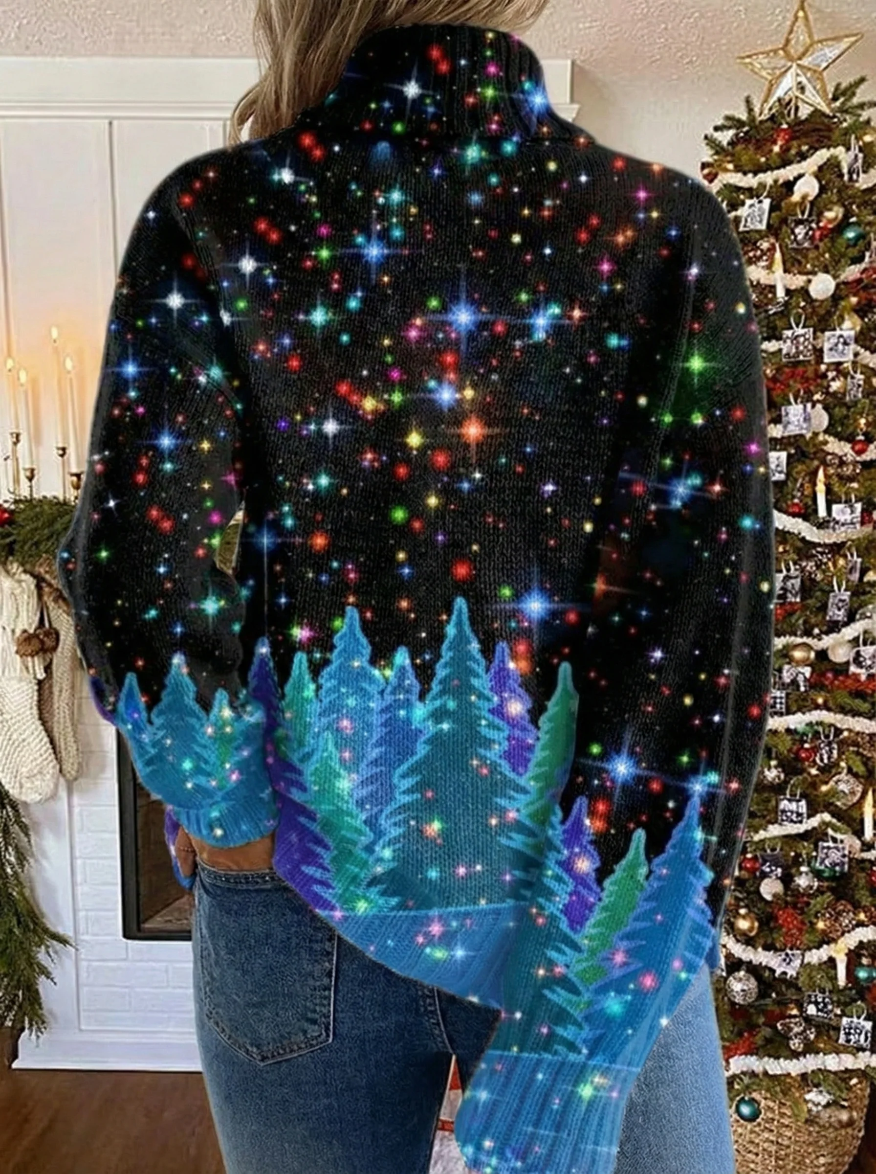 Helda - Maglione Natalizio Con Stampa A Stelle - Image 4