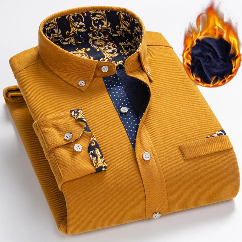 Helmuth - Velluto a Coste Caldo e Pile Spesso Camicia - Image 4