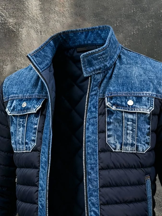 Henrikas - Giacca Classica In Denim Con Tasche Frontali - Image 2