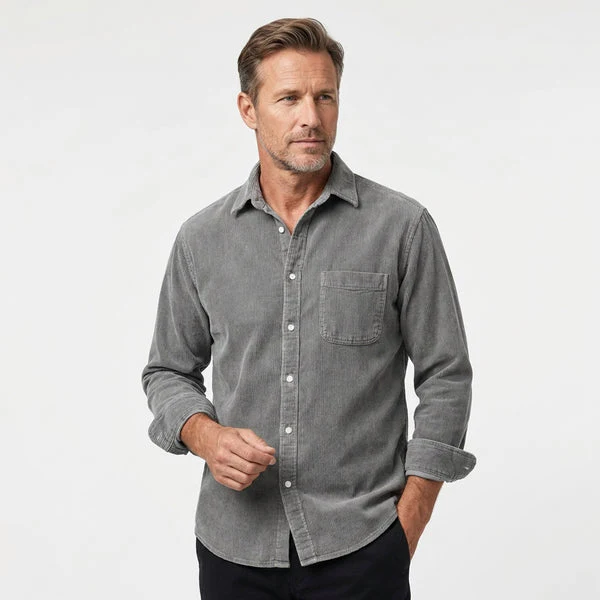 Heshan - Camicia in Velluto a Coste Con Bottoni - Image 2