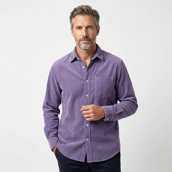 Heshan - Camicia in Velluto a Coste Con Bottoni - Image 3