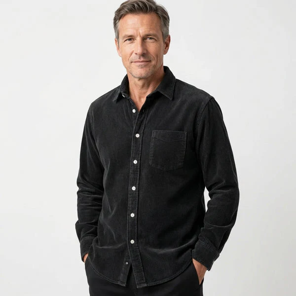Heshan - Camicia in Velluto a Coste Con Bottoni - Image 4
