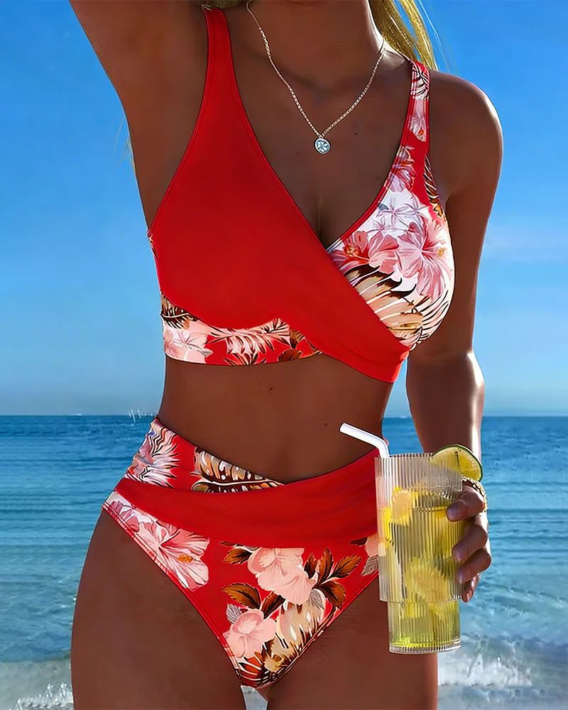 Hinari - Set Bikini Floreale a Vita Alta - Image 4