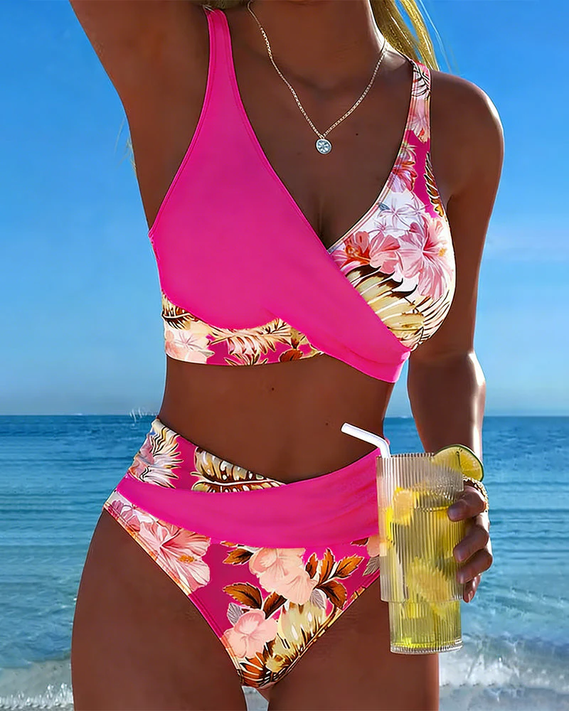 Hinari - Set Bikini Floreale a Vita Alta - Image 5