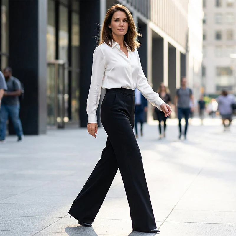 Hodit - Elegante Pantalone Elasticizzato a Vita Alta - Image 9