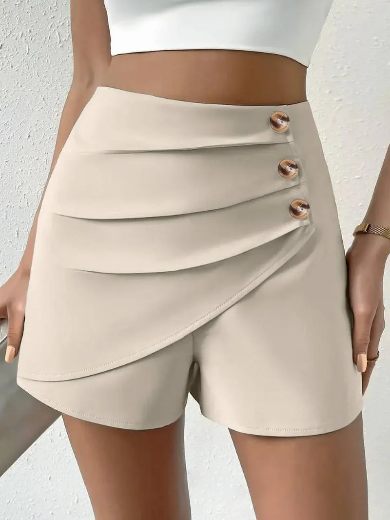 Houda - Shorts Cortissimi a Vita Alta Con Taglio Irregolare - Image 2