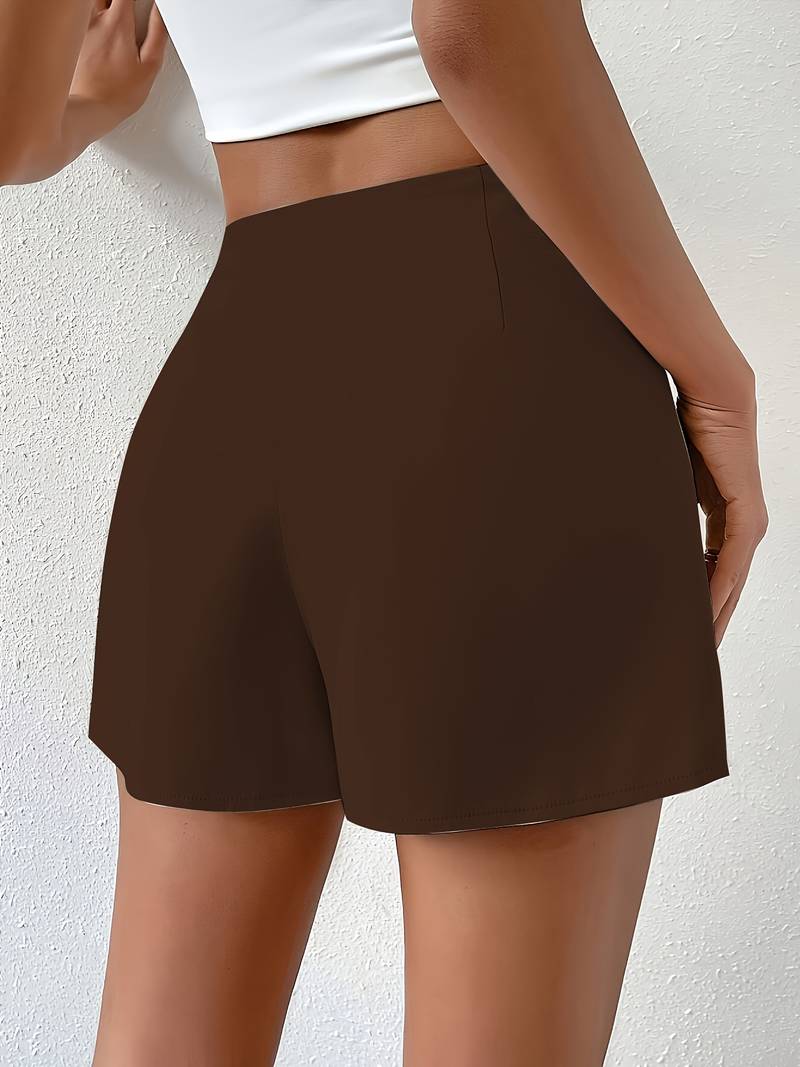 Houda - Shorts Cortissimi a Vita Alta Con Taglio Irregolare - Image 6
