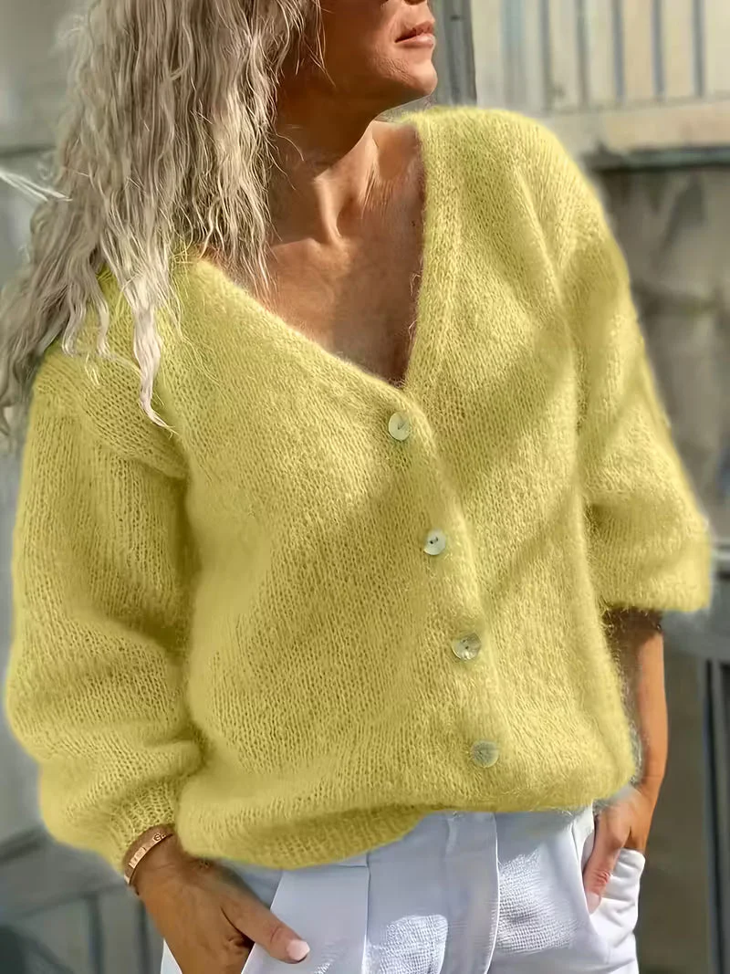 Hozanna - Maglione a Maniche Lunghe Con Bottoni