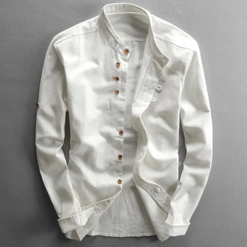 Hrvoje - Camicia Elegante Con Collo Alla Coreana - Image 3
