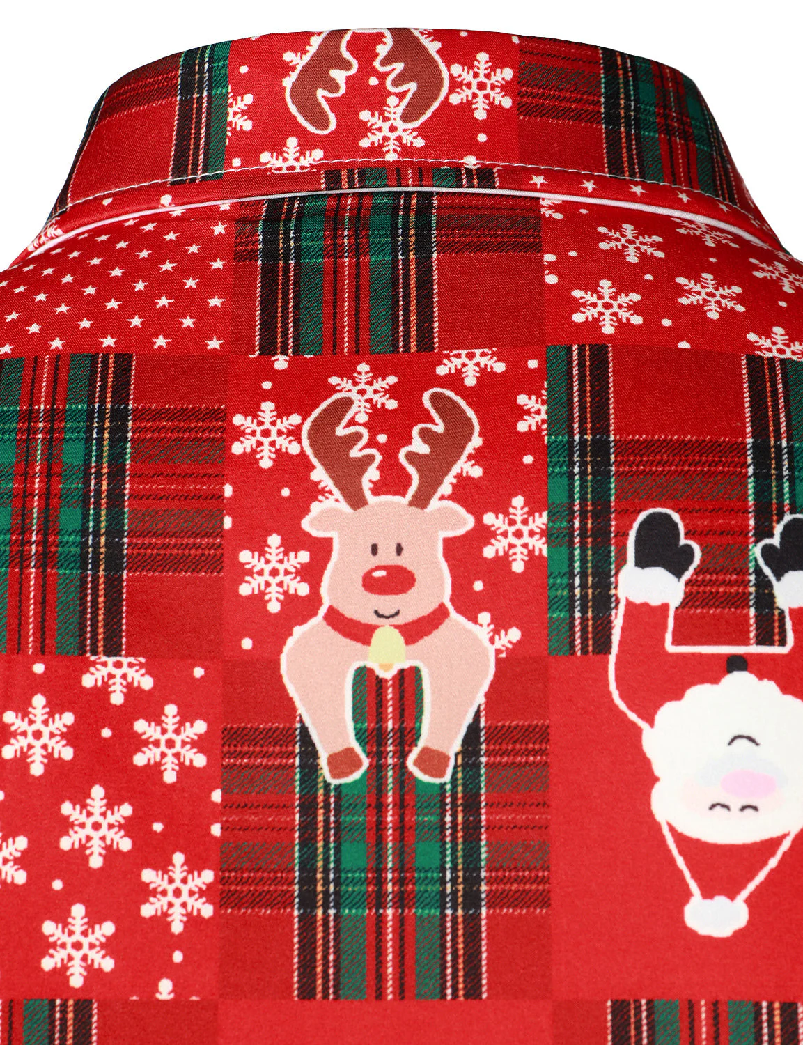 Hunter - Camicia da uomo Vintage a Maniche Lunghe con Motivo Tartan Rosso, design Natalizio - Image 3