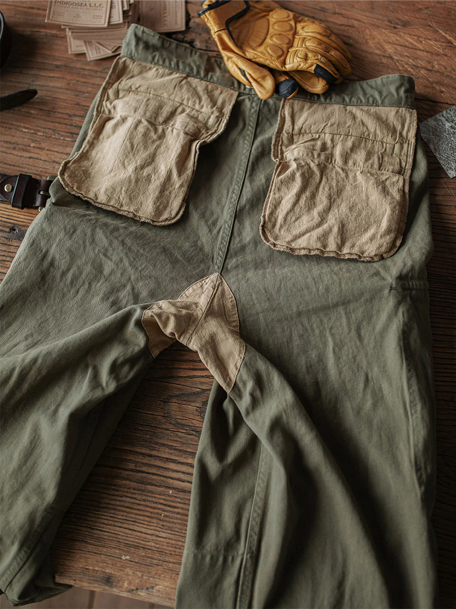 Ibrahim - Pantaloni Militari M-47 In Twill a Spina Di Pesce - Image 10