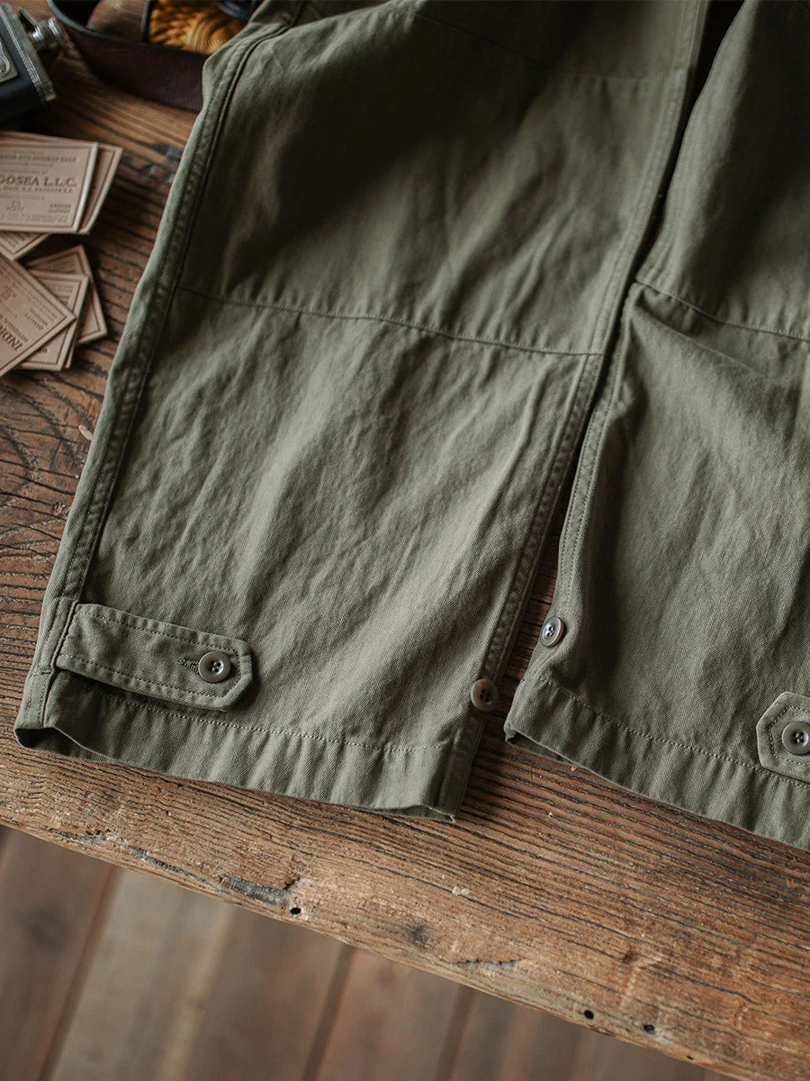 Ibrahim - Pantaloni Militari M-47 In Twill a Spina Di Pesce - Image 13