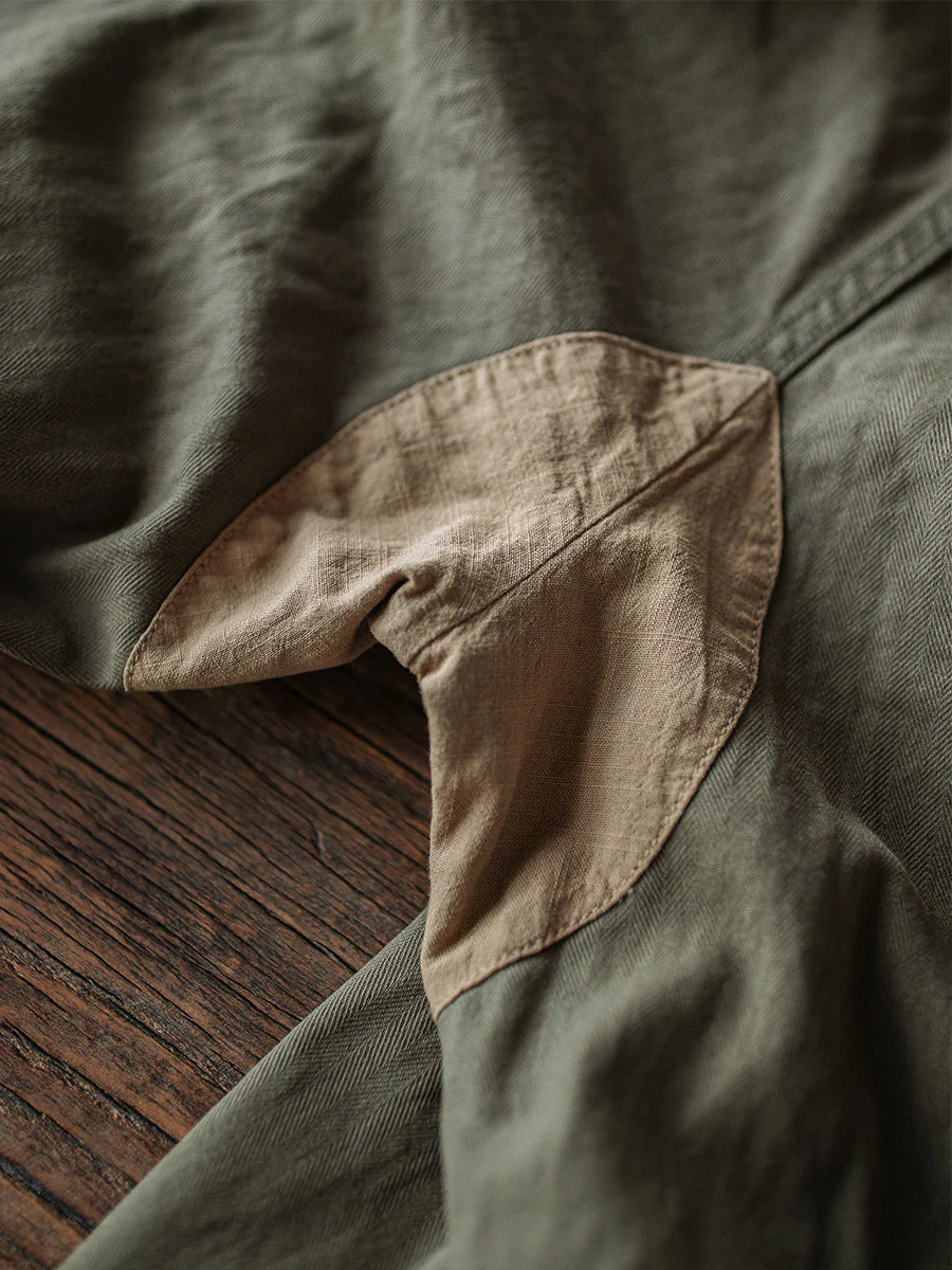Ibrahim - Pantaloni Militari M-47 In Twill a Spina Di Pesce - Image 14