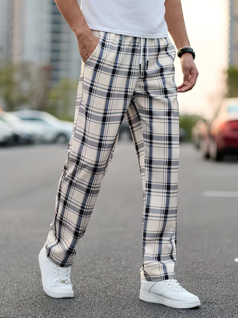 Idriz - Pantaloni a Quadri Con Elastico in Vita - Image 4