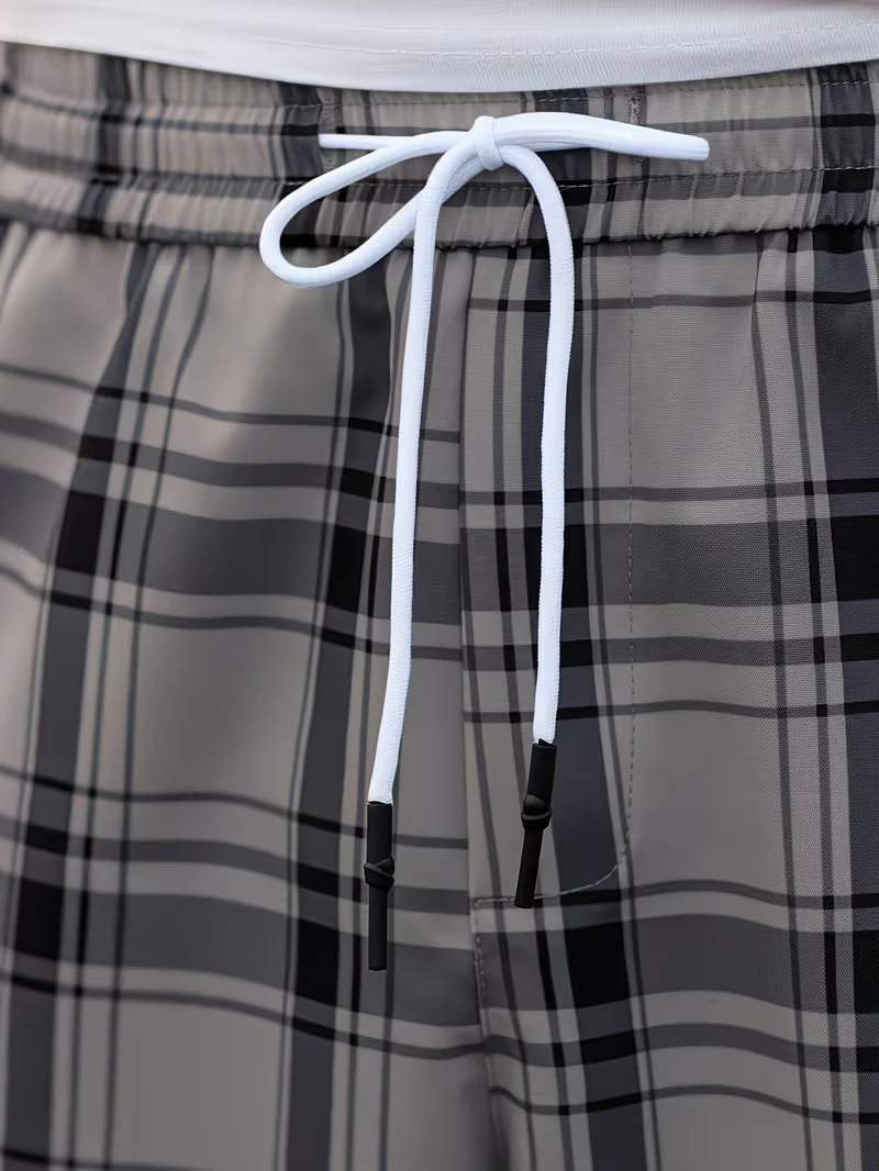 Idriz - Pantaloni a Quadri Con Elastico in Vita - Image 7