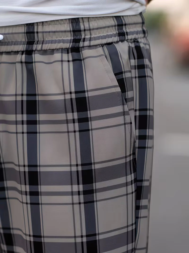 Idriz - Pantaloni a Quadri Con Elastico in Vita - Image 8