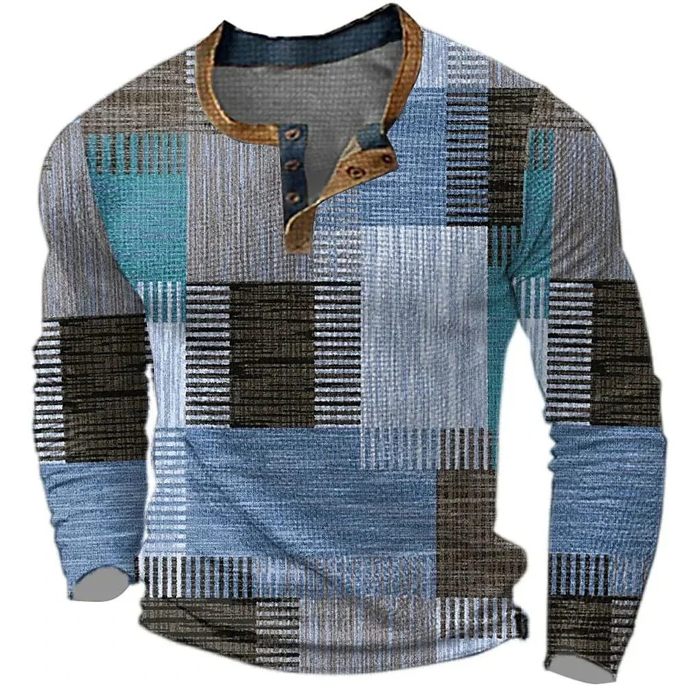 Ignazio - Camicia Henley Patchwork a Blocchi Di Colore - Image 2