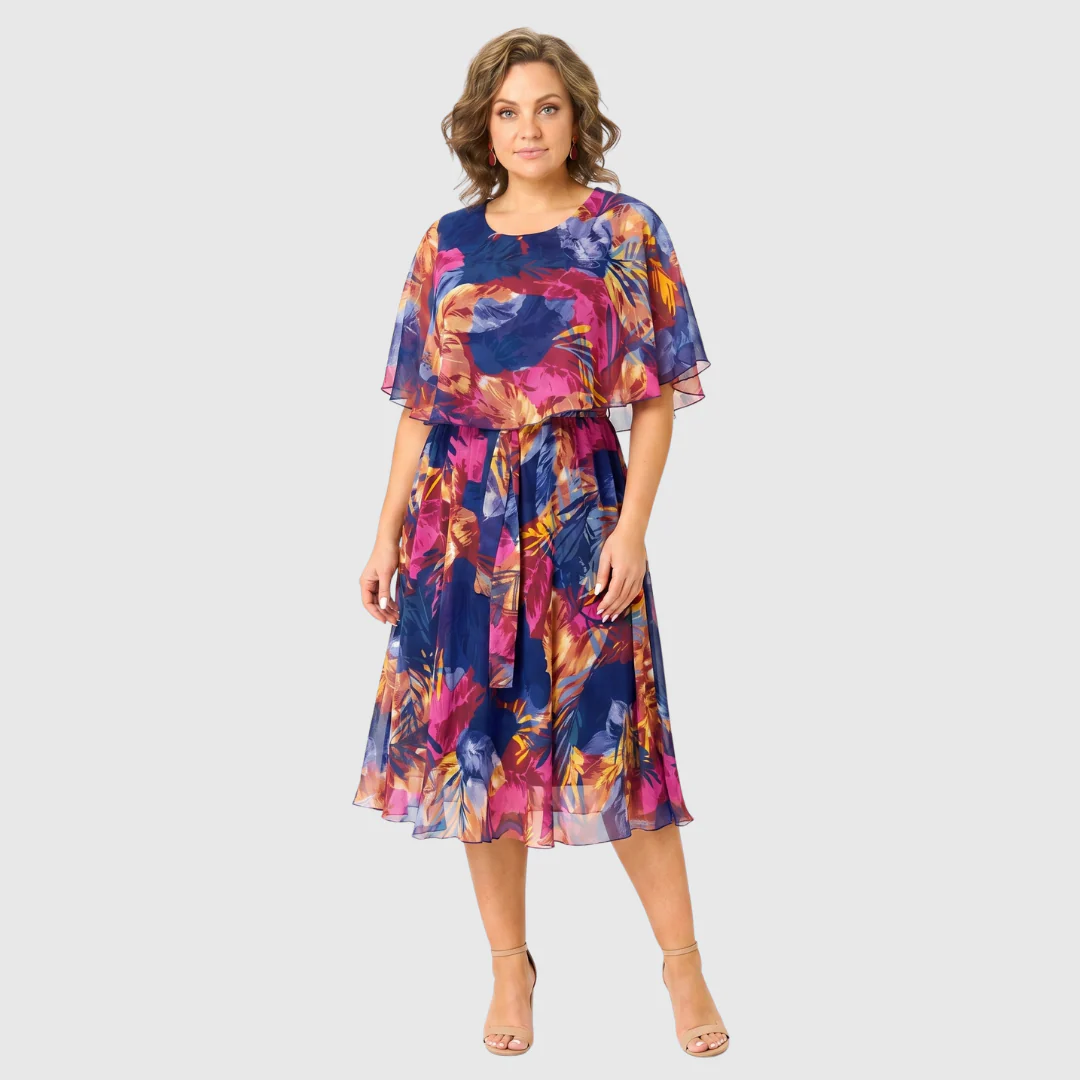 Irenen - Abito midi in Chiffon con Stampa Floreale - Image 2
