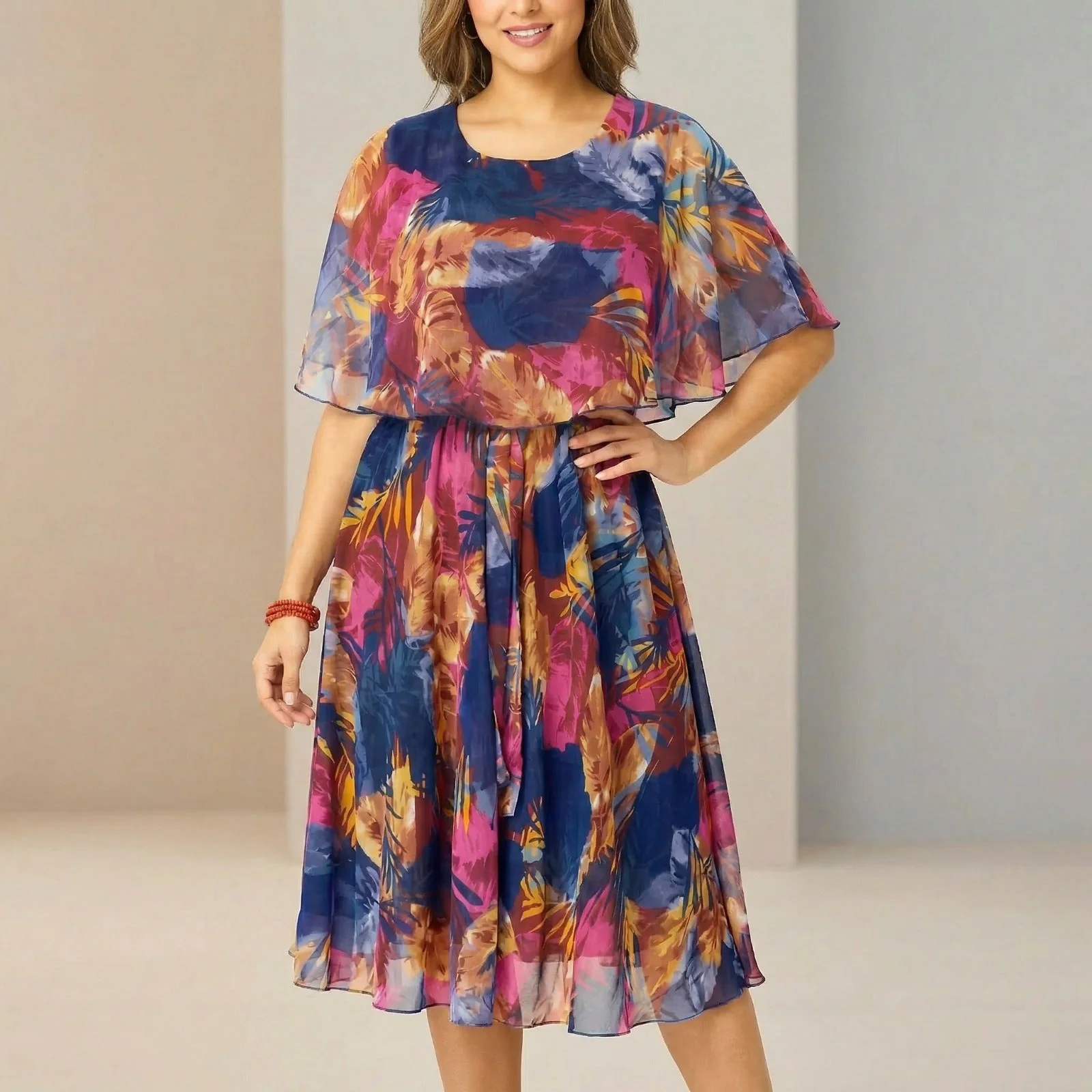 Irenen - Abito midi in Chiffon con Stampa Floreale - Image 4
