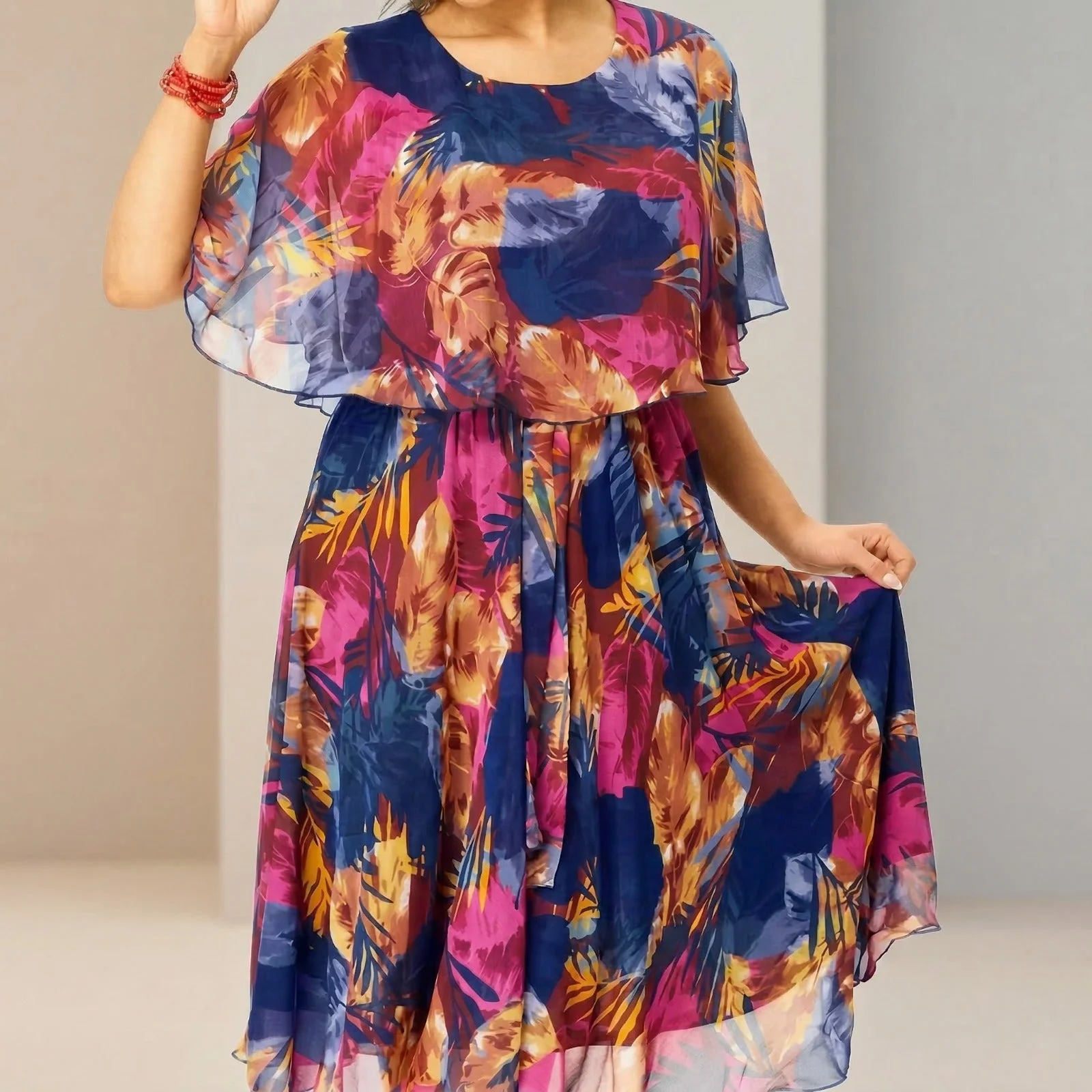 Irenen - Abito midi in Chiffon con Stampa Floreale - Image 5