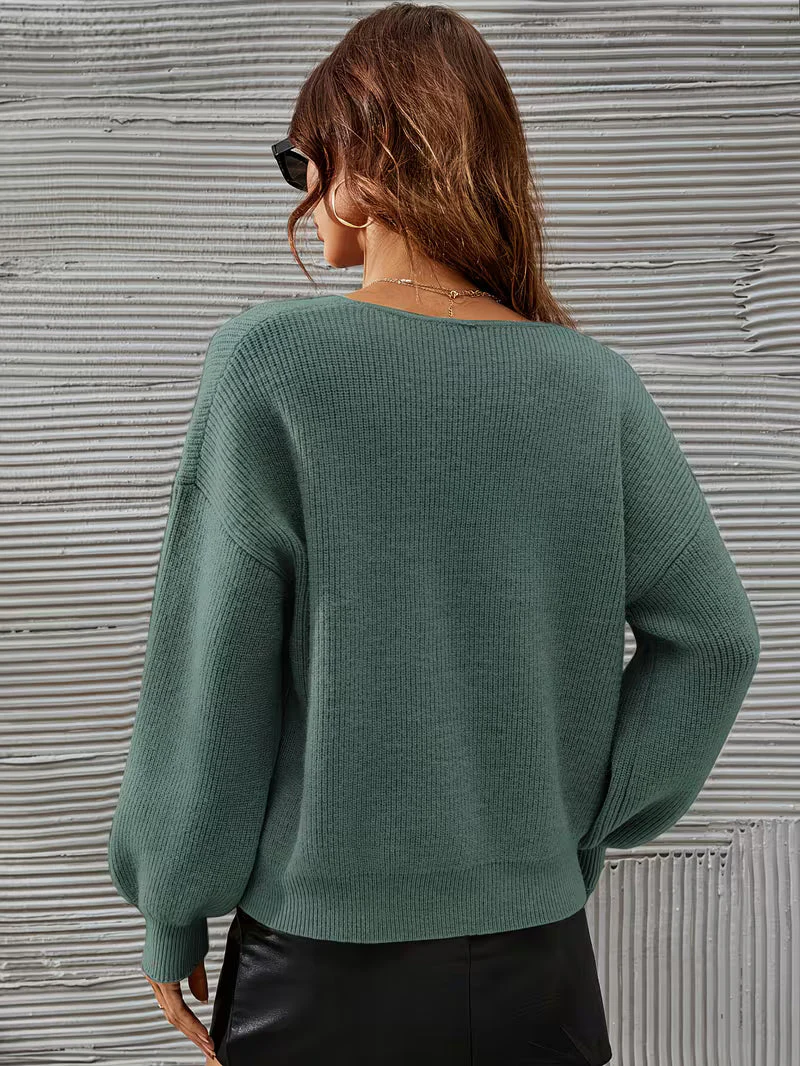 Irmelin - Maglione Con Scollo a V e Spalle Scese - Image 8