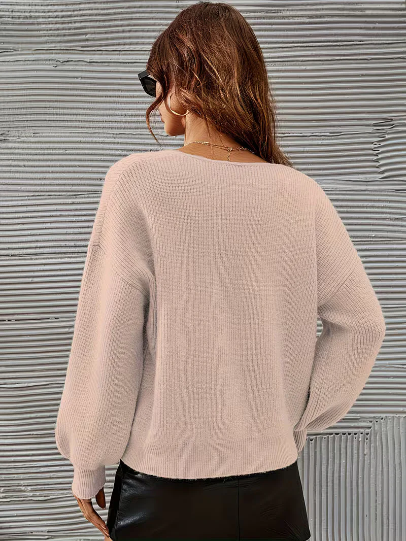 Irmelin - Maglione Con Scollo a V e Spalle Scese - Image 9
