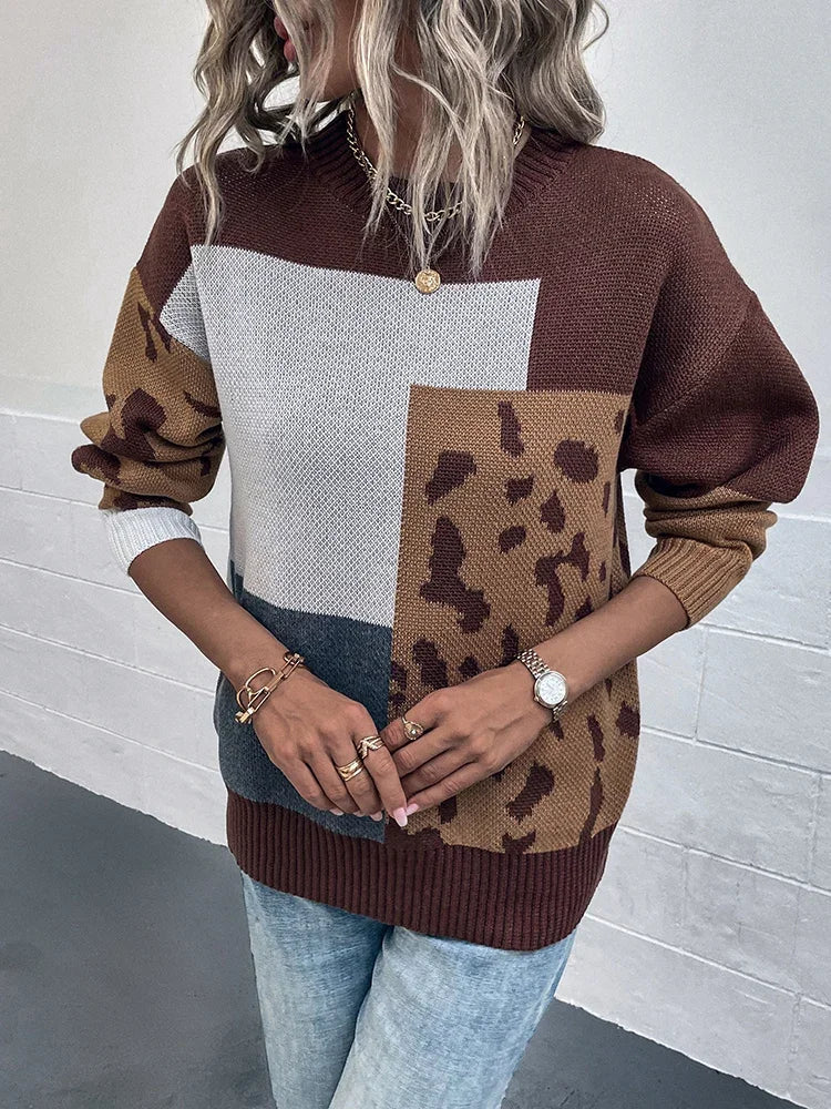 Irmgard - Maglione Vintage Con Patchwork Leopardato - Image 4