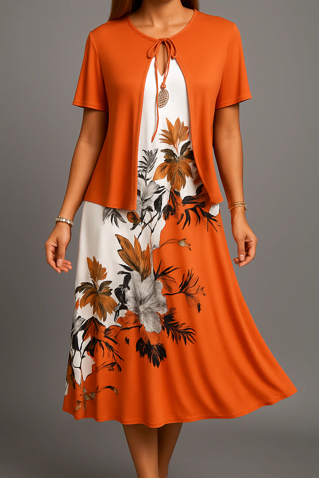 Isadora - Elegante Abito Midi in Jersey Bohémien