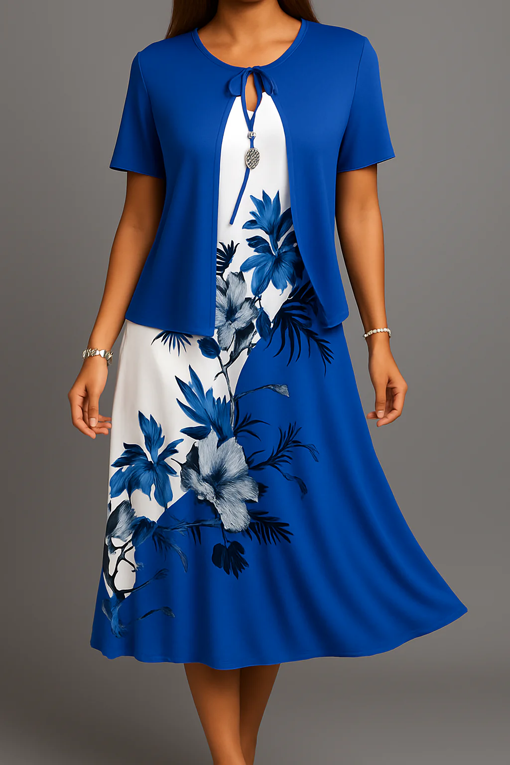 Isadora - Elegante Abito Midi in Jersey Bohémien - Image 4