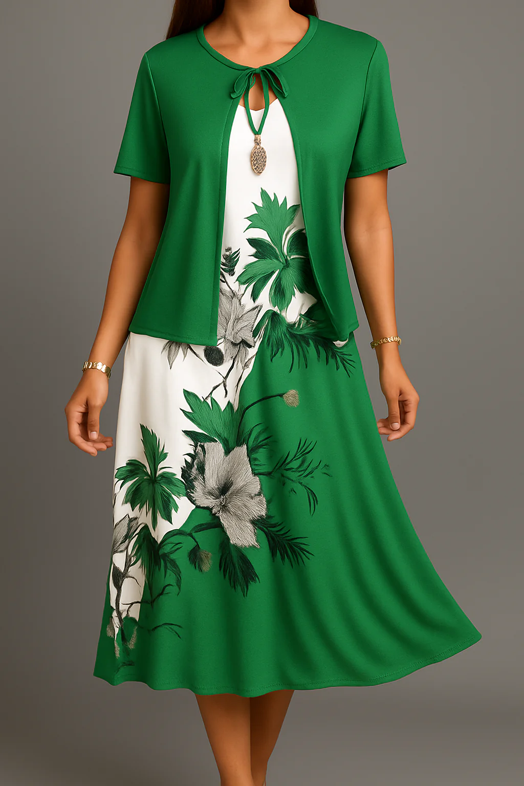 Isadora - Elegante Abito Midi in Jersey Bohémien - Image 5