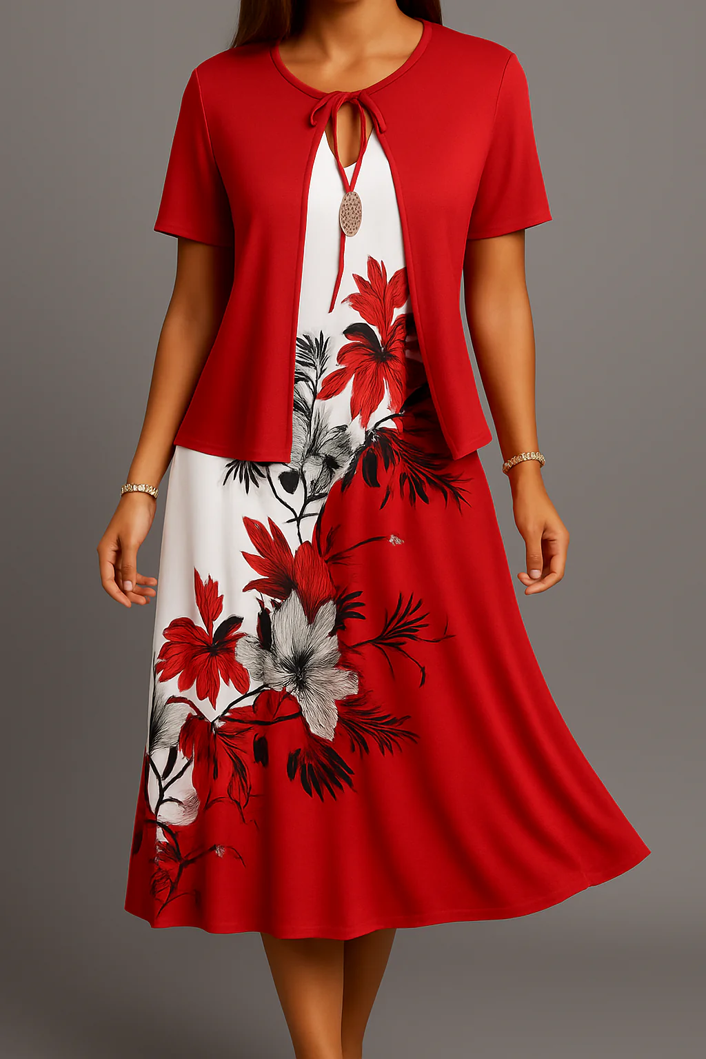Isadora - Elegante Abito Midi in Jersey Bohémien - Image 6