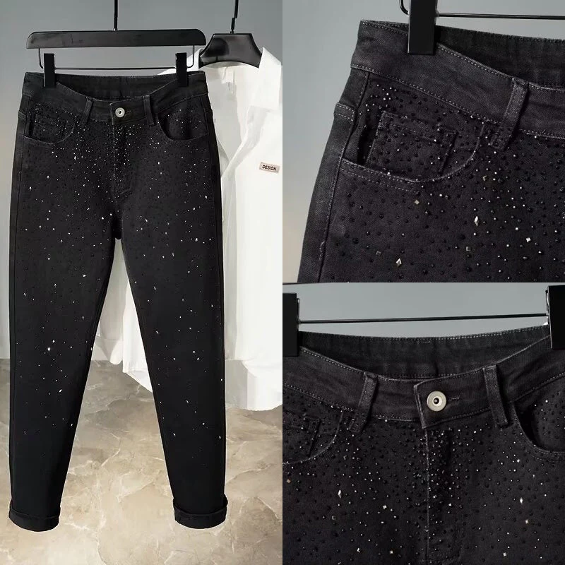 Jake - Jeans Slim Fit A Vita Alta Con Strass - Image 2