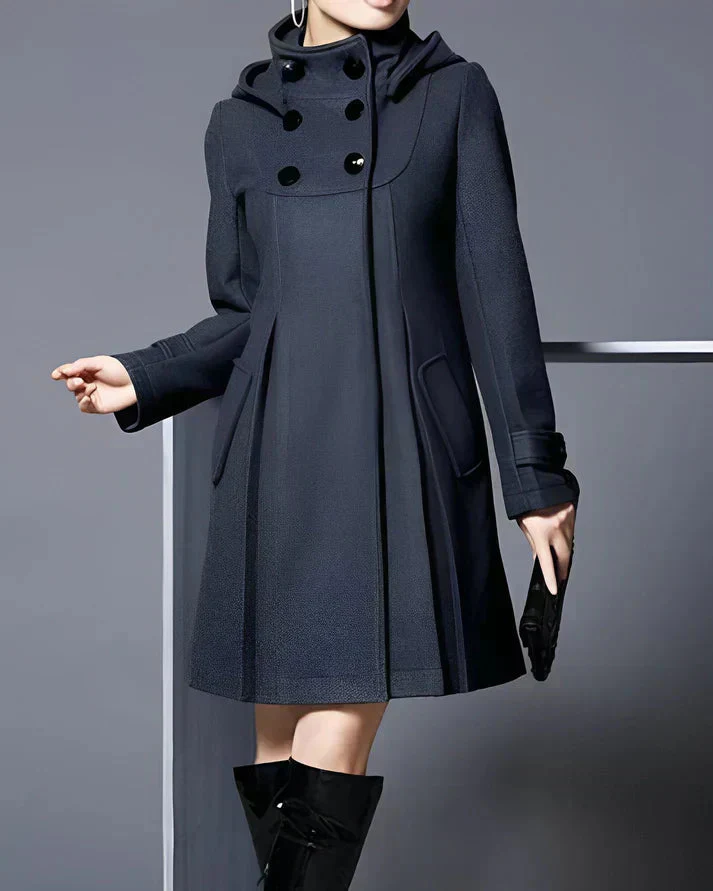 Janeen - Cappotto In Lana Con Cappuccio e Tasche - Image 2
