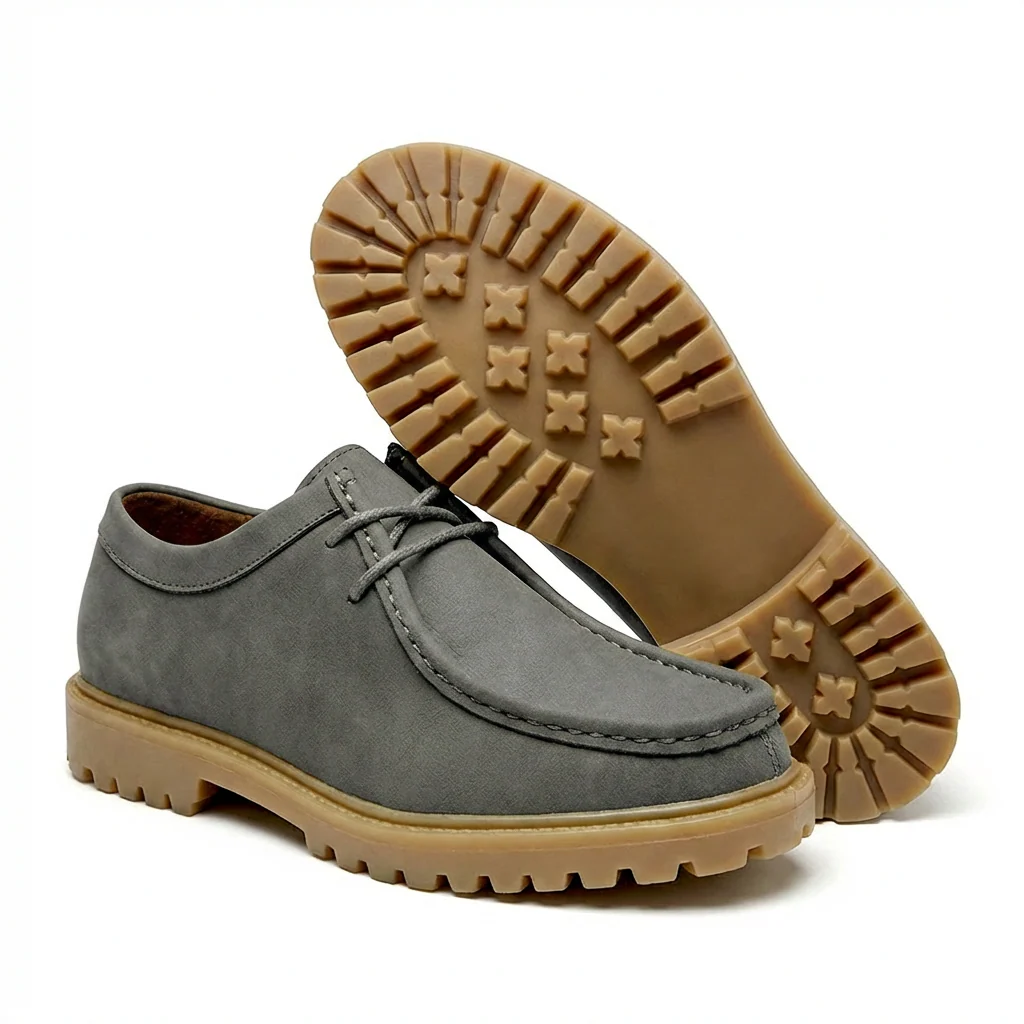 Jasson - Scarpe Stringate in Pelle Scamosciata Con Punta Mocassino - Image 2