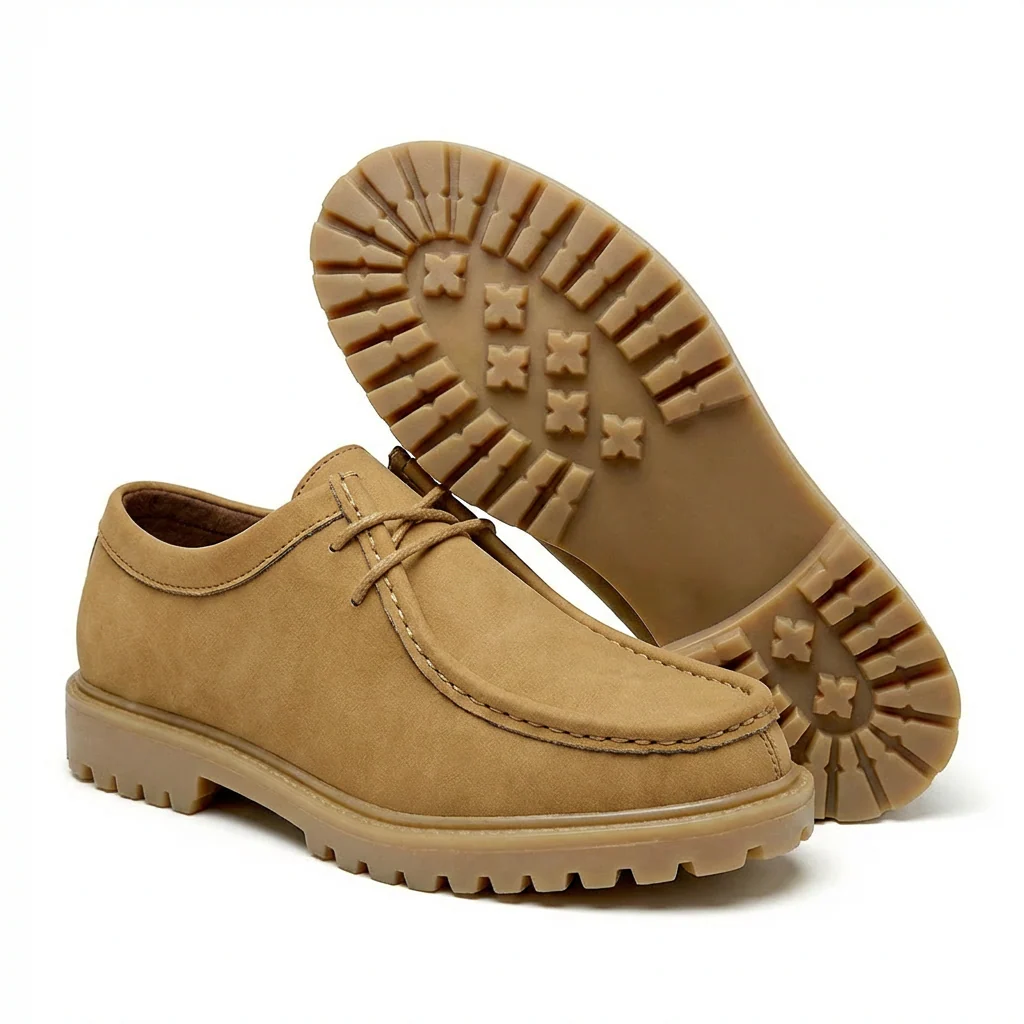 Jasson - Scarpe Stringate in Pelle Scamosciata Con Punta Mocassino - Image 4