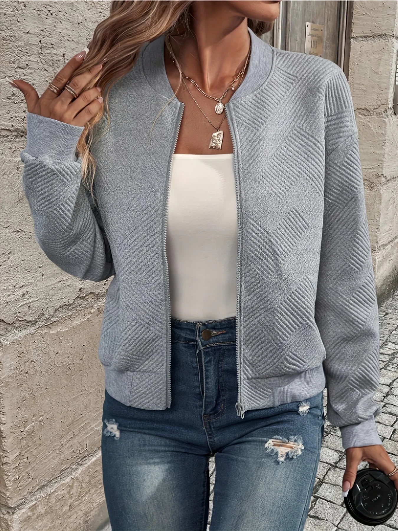 Jemma - Giacca a Maniche Lunghe Con Zippare