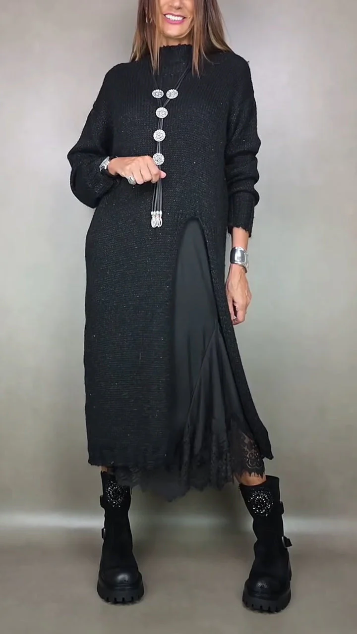 Jesika - Maglione Lungo Elegante Con Abito - Image 6