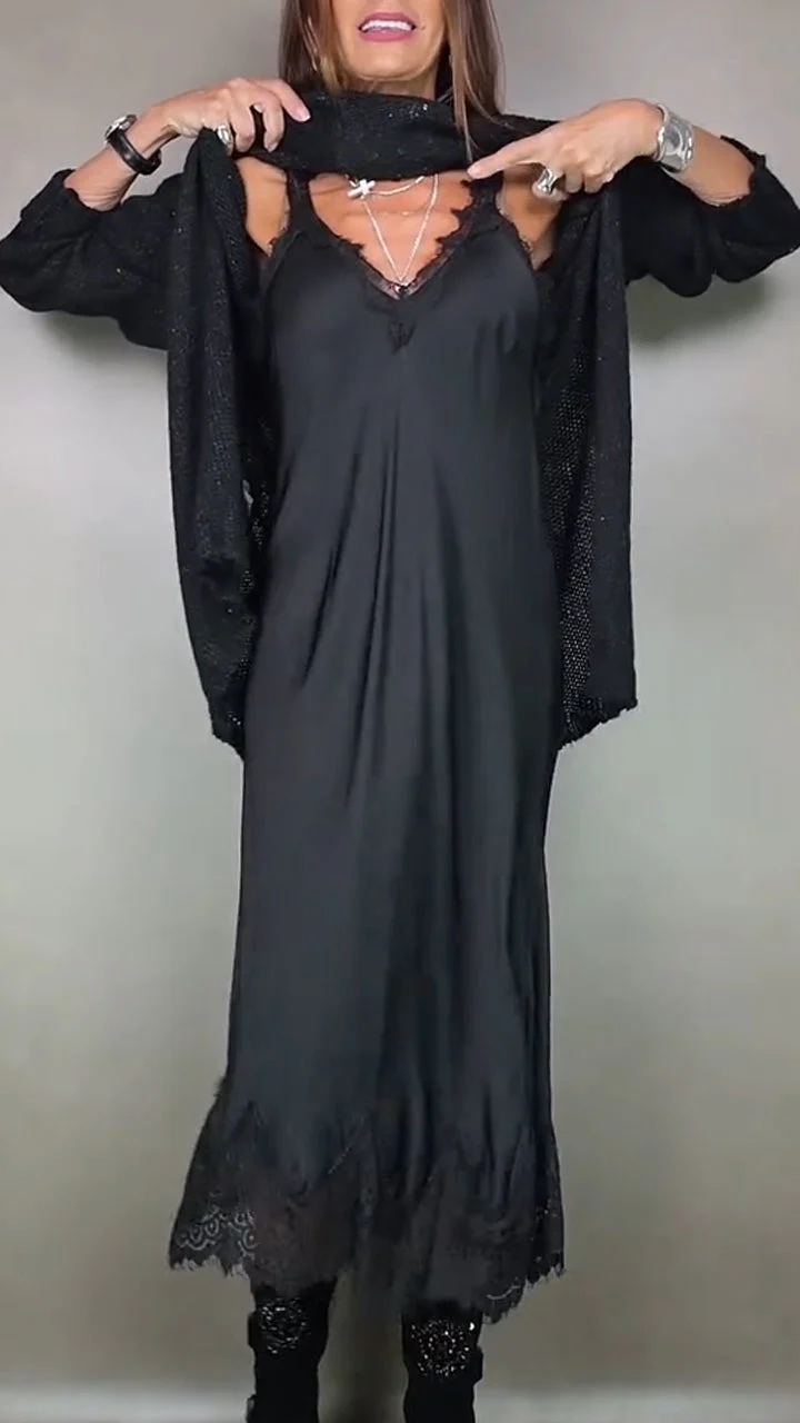 Jesika - Maglione Lungo Elegante Con Abito - Image 7